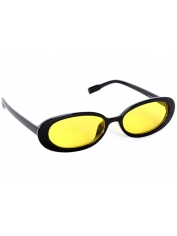 Yellow Oval Party Glasses - 80s Costume Sunglasses